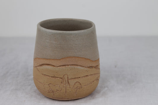 Pair of Mushroom Cups in Cream