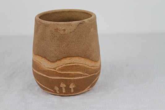 Pair of Mushroom Cups in Honey