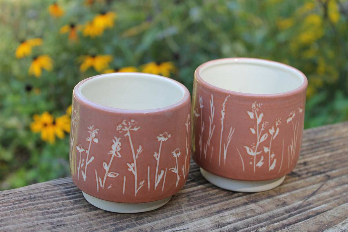 Wildflower Stacking Cups in Terra Cotta Set of 2