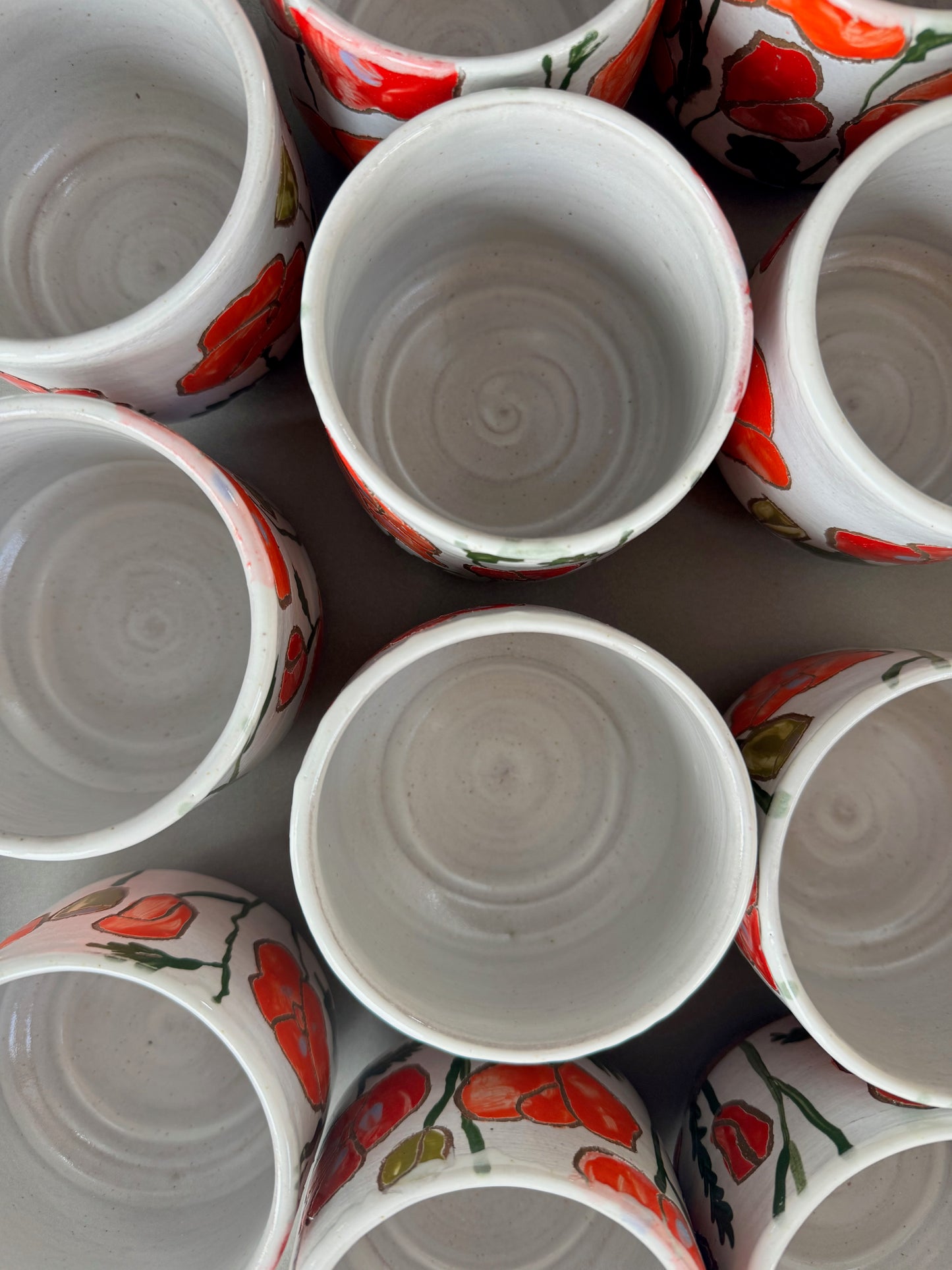 Poppy Stacking Cups Set of Four in Glossy White