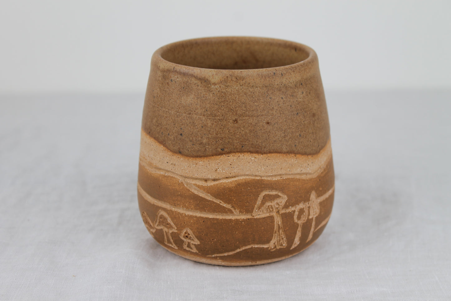 Pair of Mushroom Cups in Honey