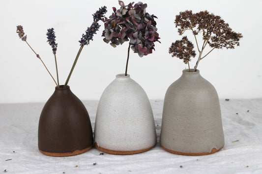 Small Bud Vase in Gray Stone