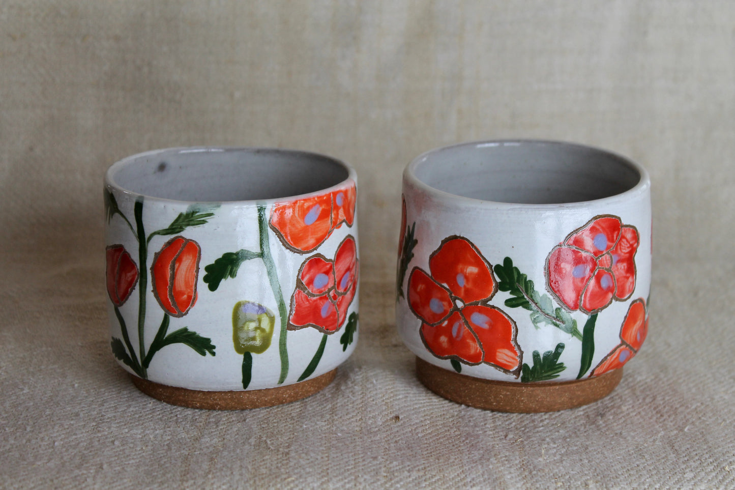 Poppy Stacking Cups Set of Two in Glossy White