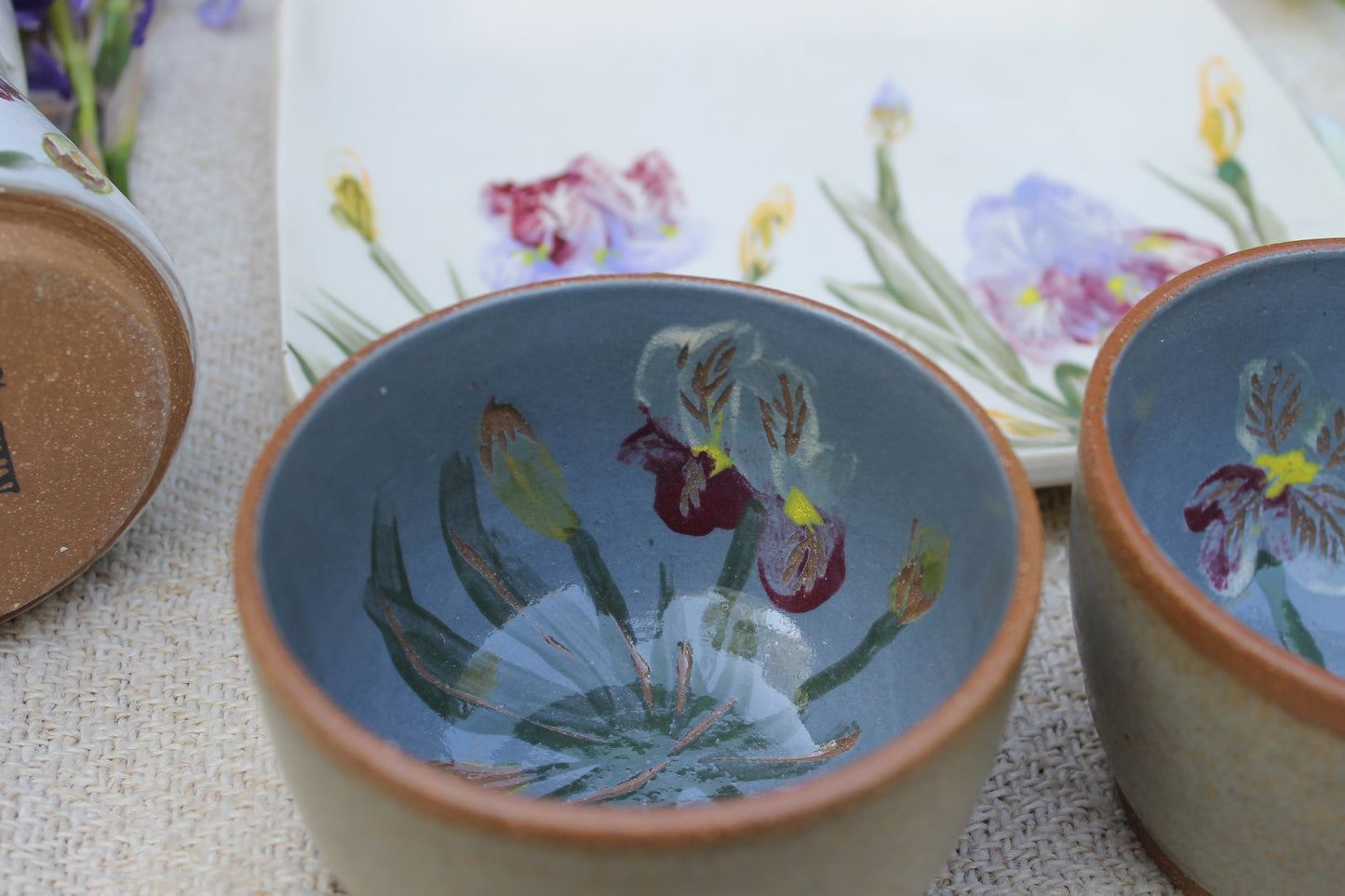 Small Blue Iris Bowls Set of Two
