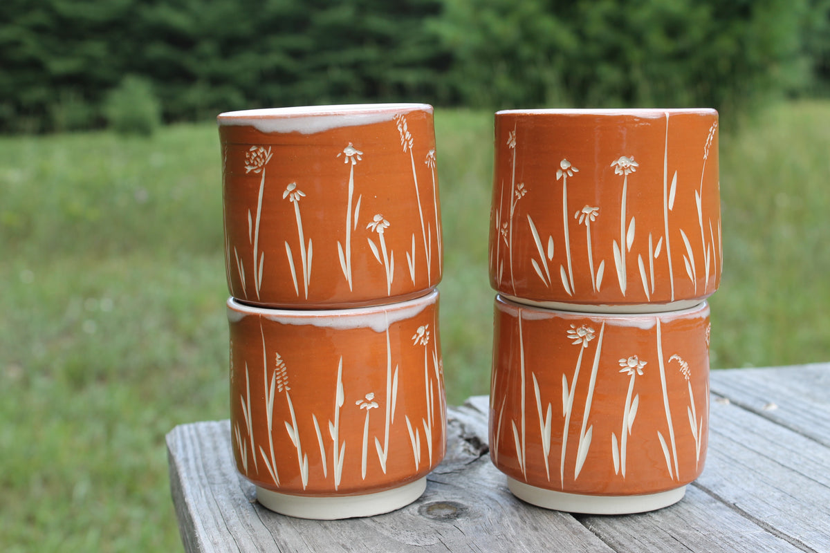 Wildflower Stacking Cups in Terra Cotta Set of 2