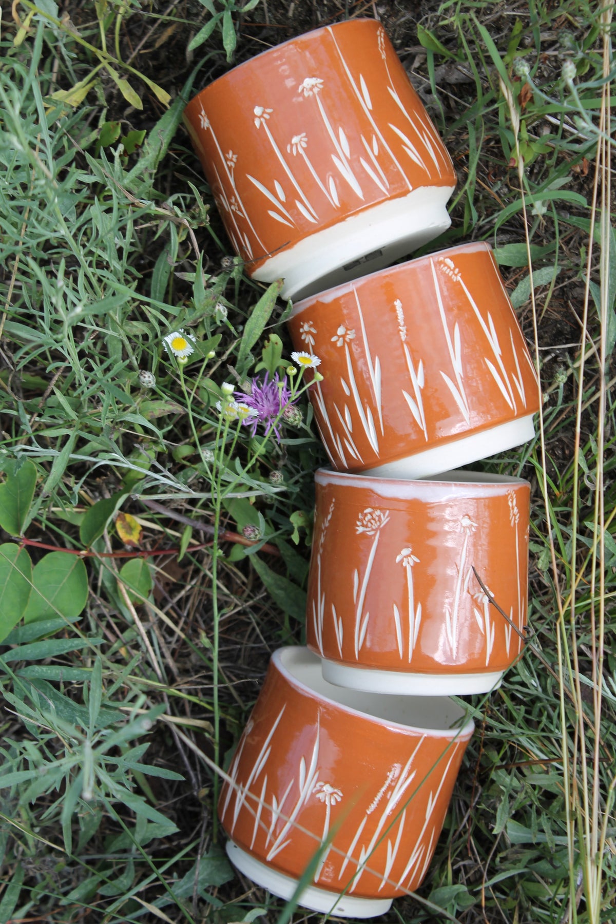 Wildflower Stacking Cups in Terra Cotta Set of 2